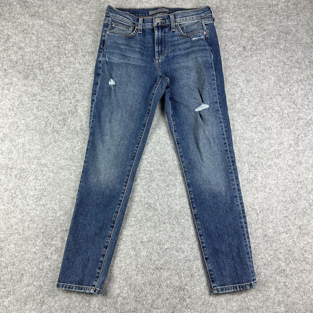Joes Jeans Womens 28 Blue Medium Wash Distressed Skinny Ankle Everyday Stretch
